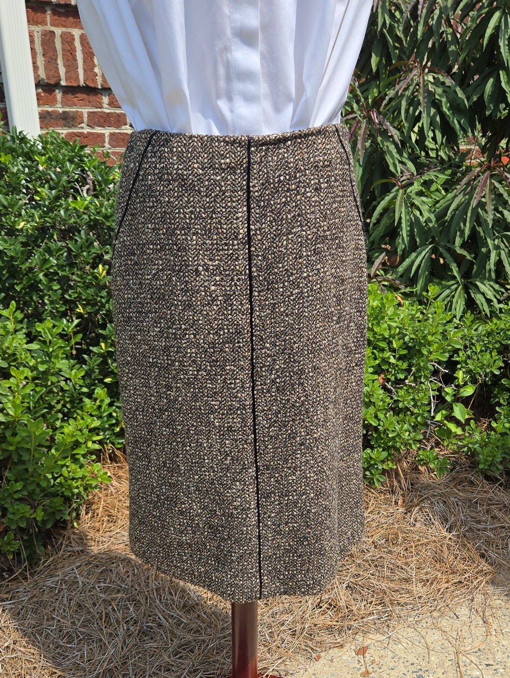 Talbots Classic Tweed Pencil Skirt - Black & Brown